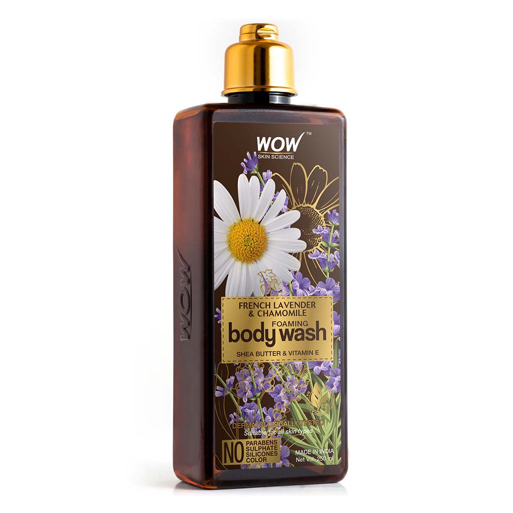 WOW French Lavender & Chamomile Foaming Body Wash - No Parabens, Sulphate, Silicones & Color - 250 ml