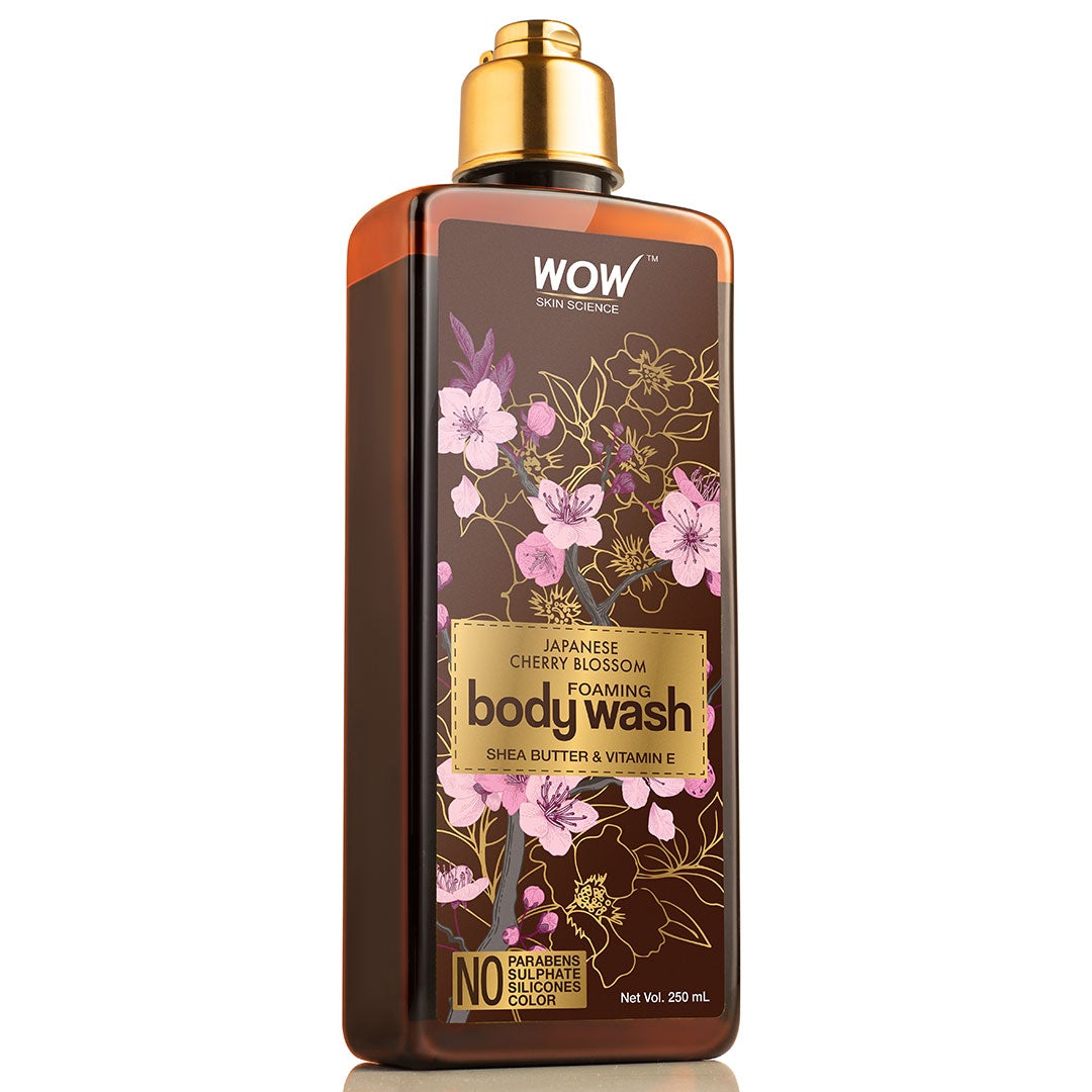 WOW Japanese Cherry Blossom Foaming Body Wash - No Parabens, Sulphate, Silicones & Color - 250 ml