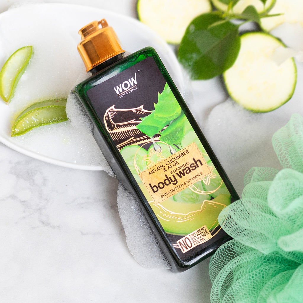WOW Melon, Cucumber & Aloe Foaming Body Wash - No Parabens, Sulphate, Silicones & Color - 250 ml