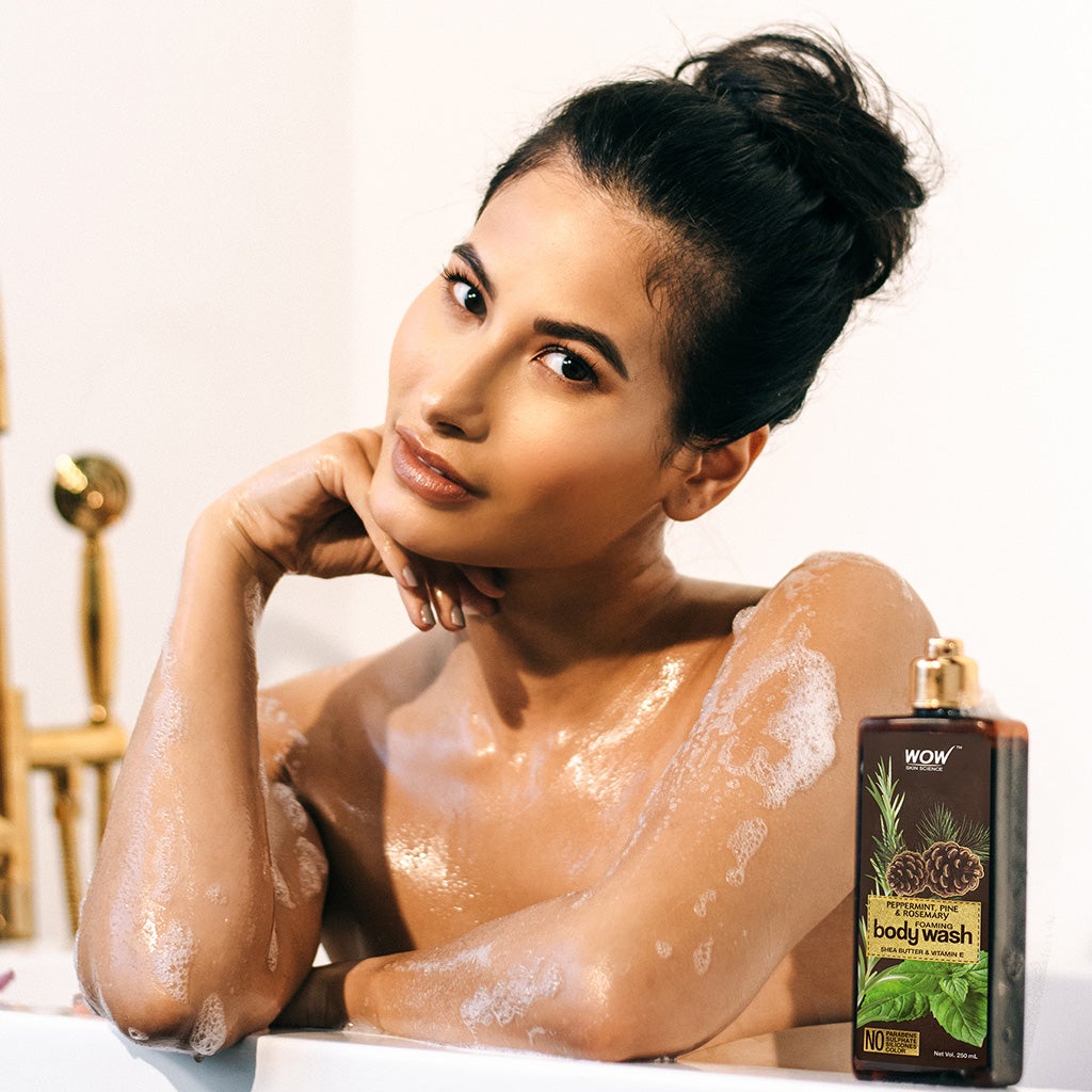 WOW Peppermint, Pine & Rosemary Foaming Body Wash - No Parabens, Sulphate, Silicones & Color - 250 ml