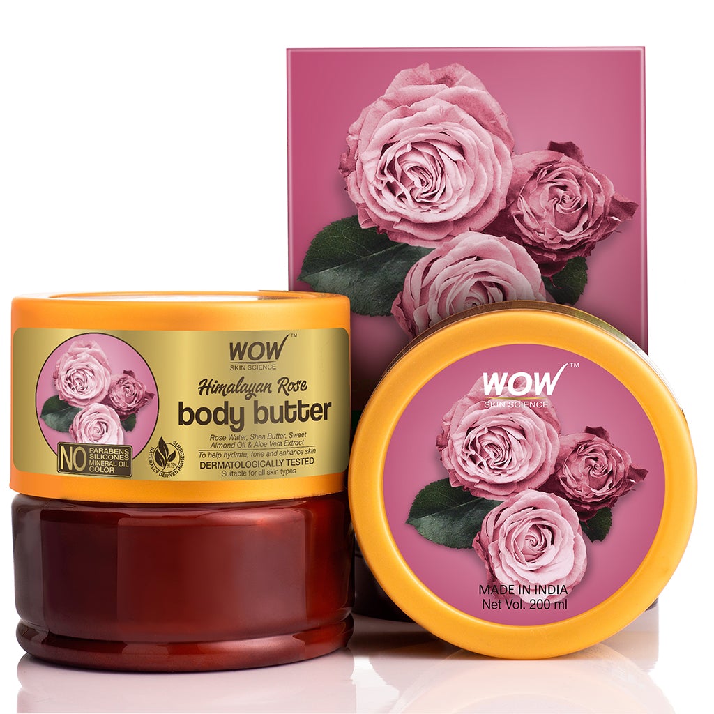 WOW Himalayan Rose Body Butter - No Parabens, Silicones, Mineral Oil & Color - 200 ml