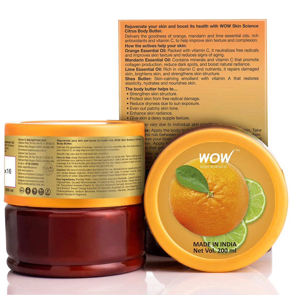 WOW Citrus Butter - No Parabens, Silicones, Mineral Oil & Color - 200 ml
