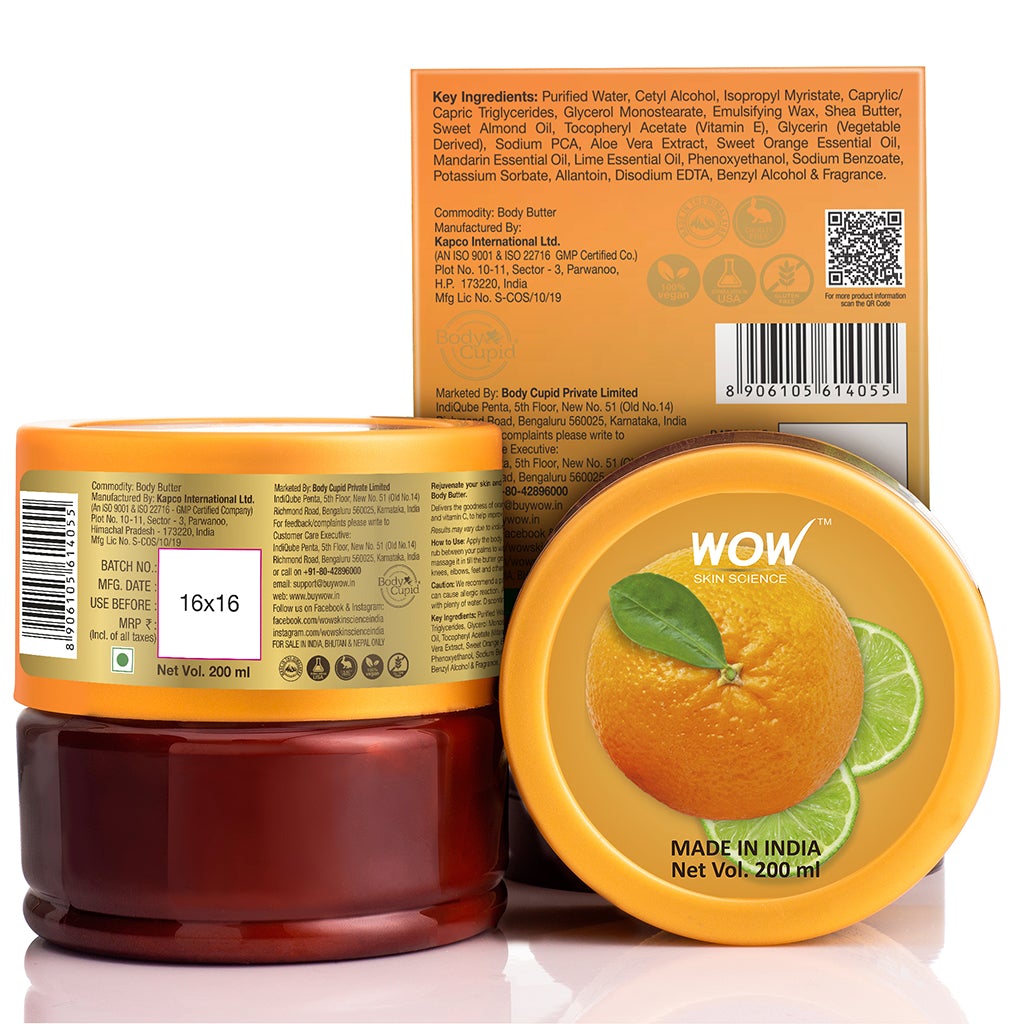 WOW Citrus Butter - No Parabens, Silicones, Mineral Oil & Color - 200 ml