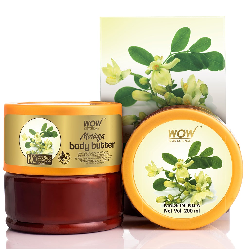 WOW Moringa Body Butter - No Parabens, Silicones, Mineral Oil & Color - 200 ml