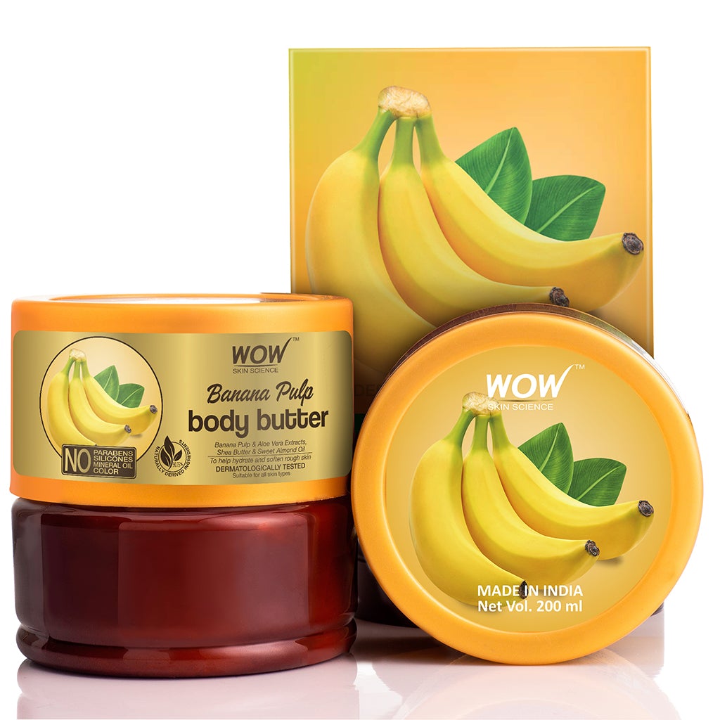 WOW Banana Pulp Body Butter - No Parabens, Silicones, Mineral Oil & Color - 200 ml