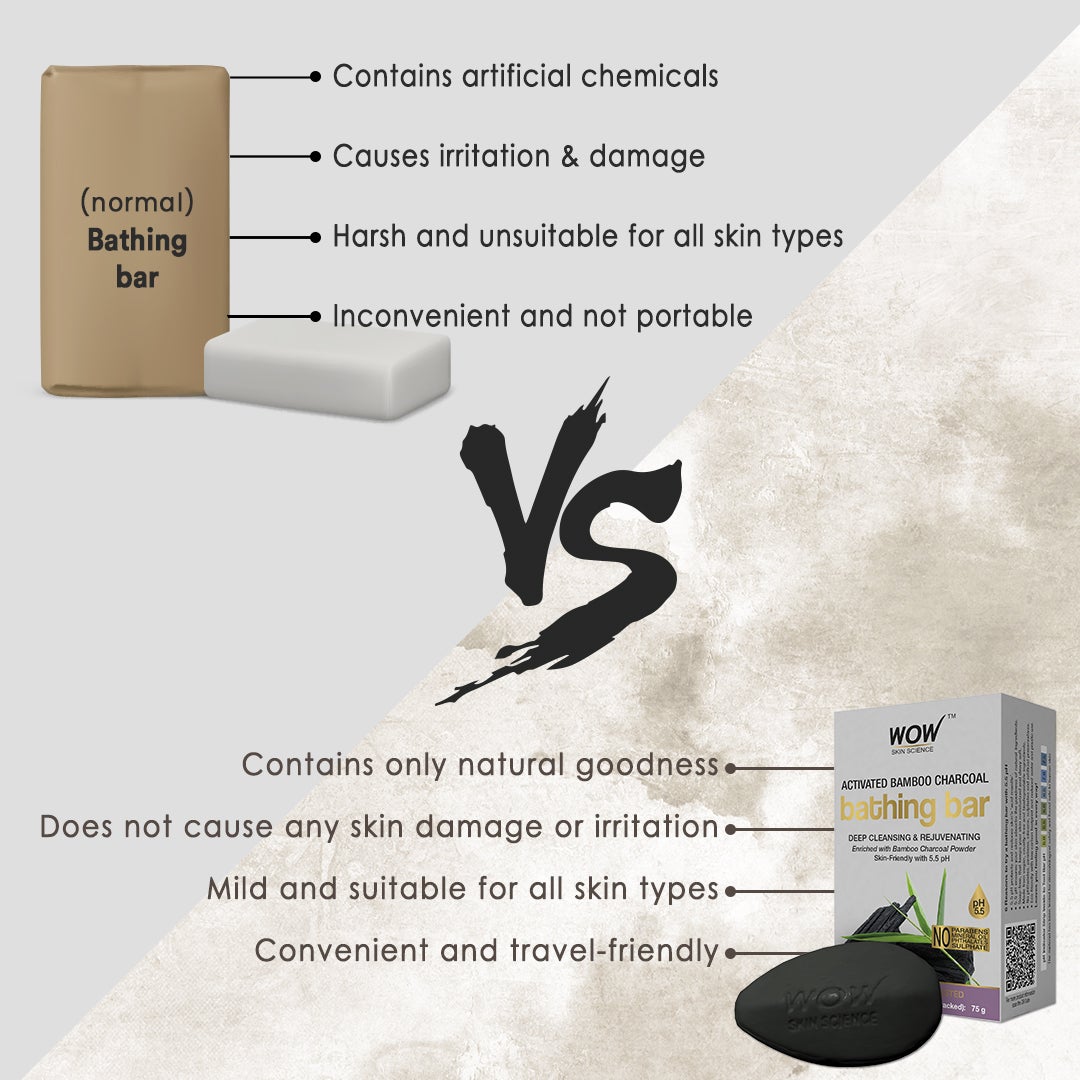 WOW Activated Bamboo Charcoal Bathing Bar