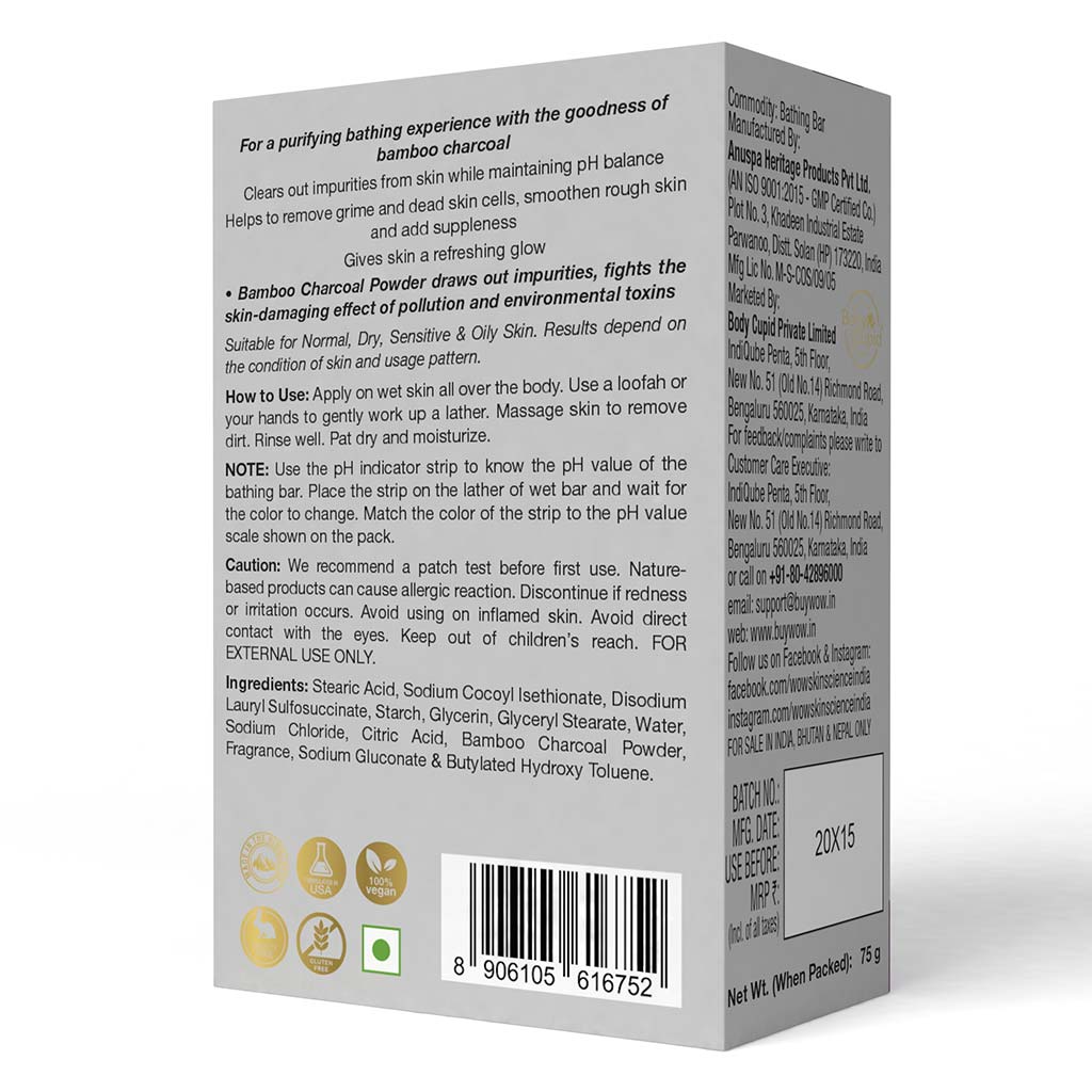 WOW Activated Bamboo Charcoal Bathing Bar