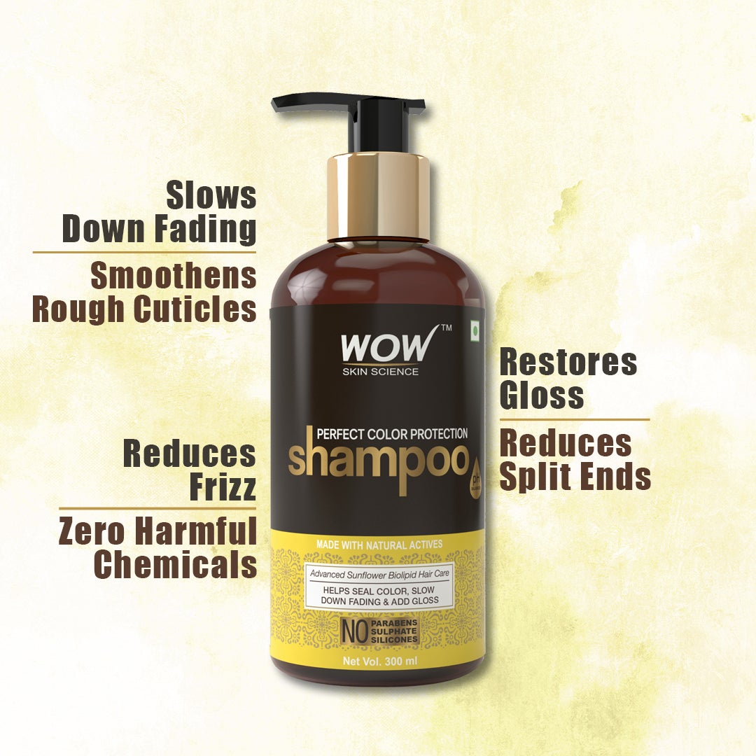 WOW Perfect Color Protection Shampoo - No Parabens, Sulphates & Silicones - 300 ml