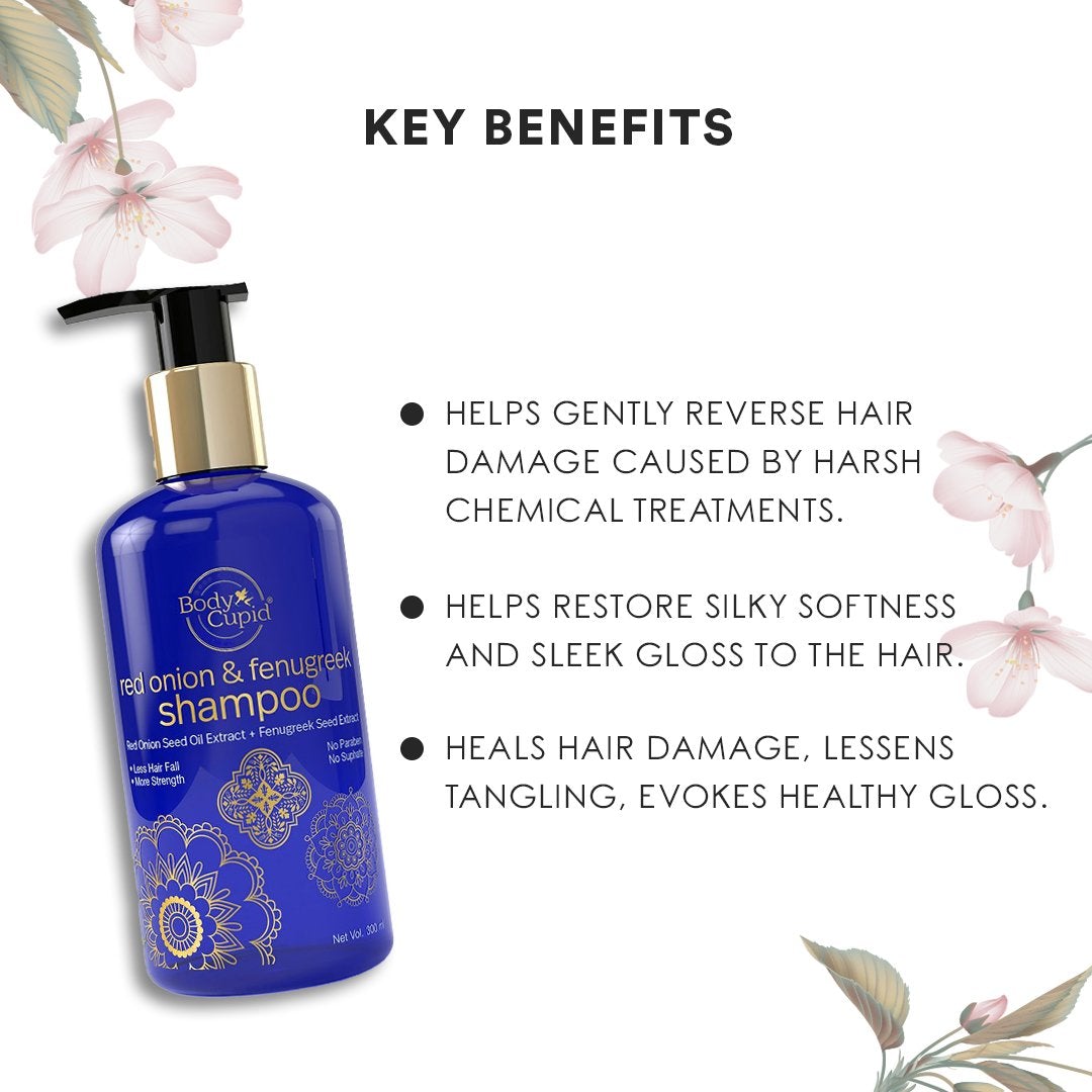 WOW Red Onion and Fenugreek Shampoo - 300 ml - No Sulphate, No Paraben