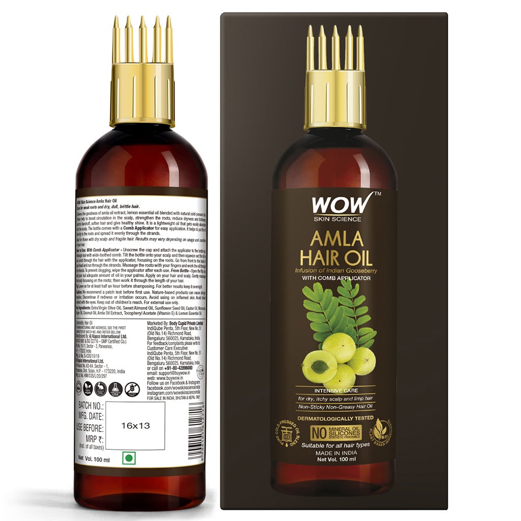 WOW Amla Hair Oil with Comb Applicator