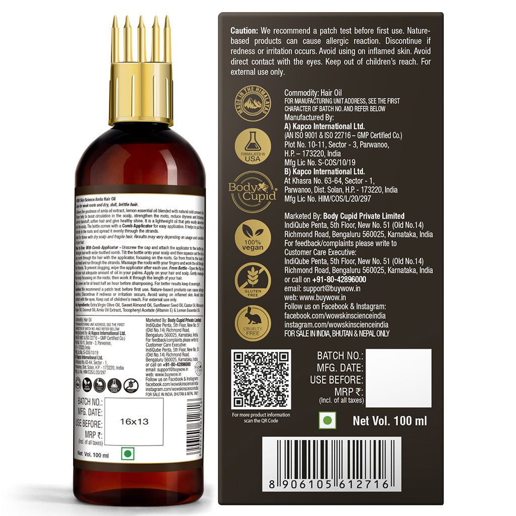 WOW Amla Hair Oil with Comb Applicator
