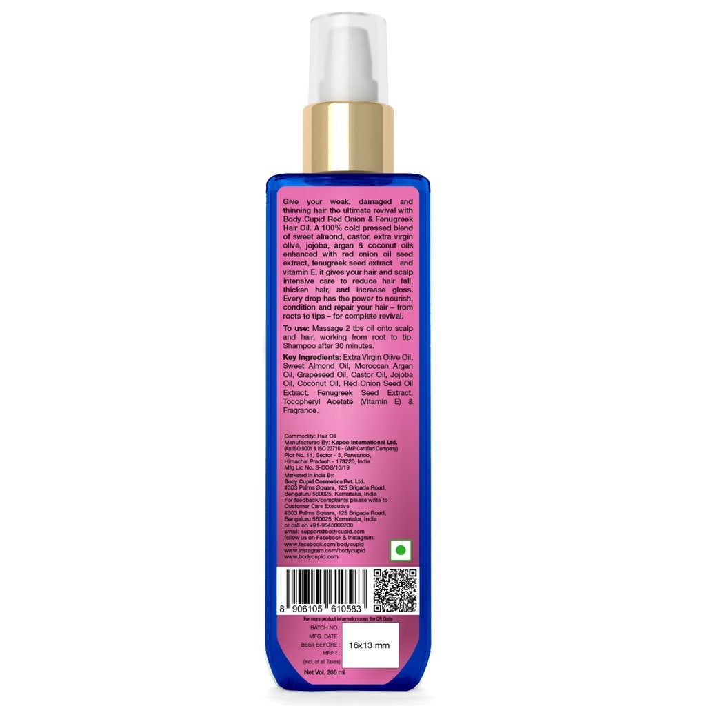 WOW Red Onion and Fenugreek Seed Extract Hair Oil By Body Cupid - 200 ml