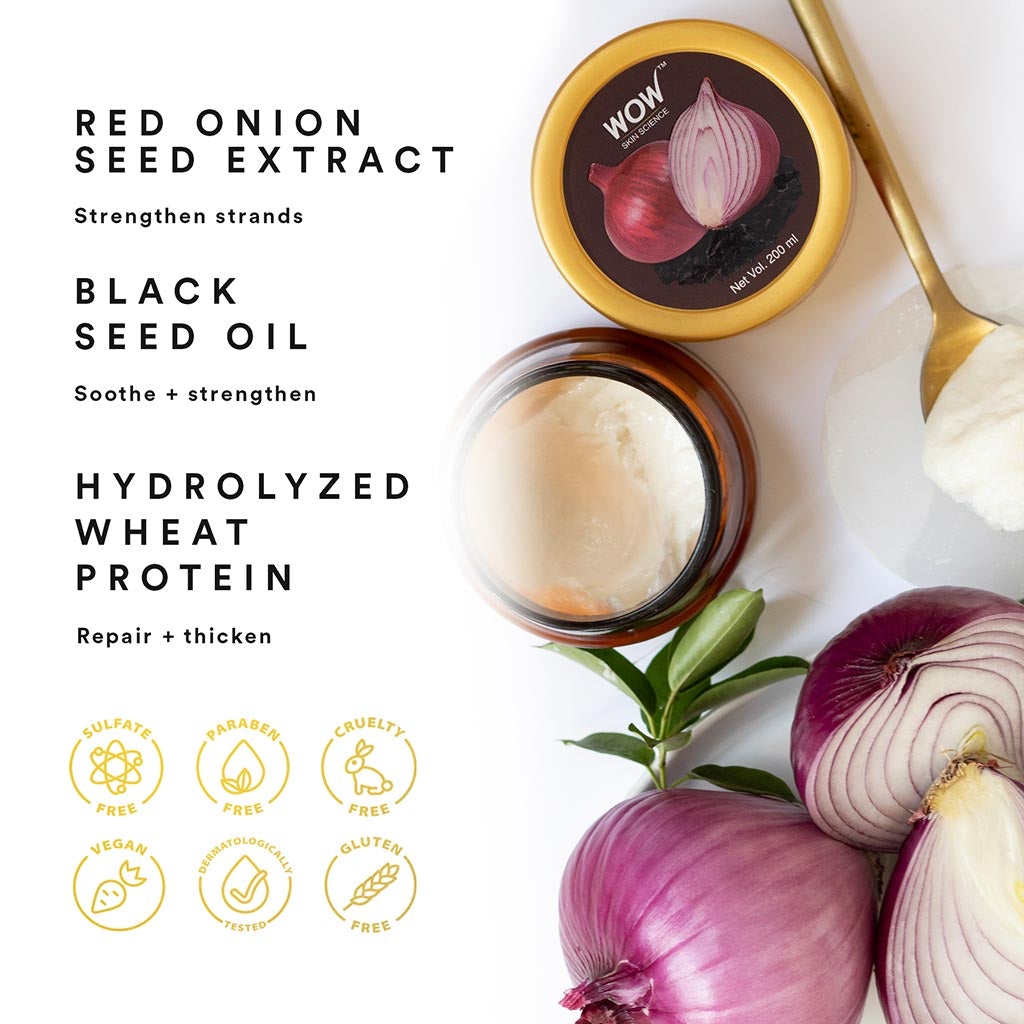 WOW Onion Hair Mask With Red Onion Seed Oil Extract And Black Seed Oil