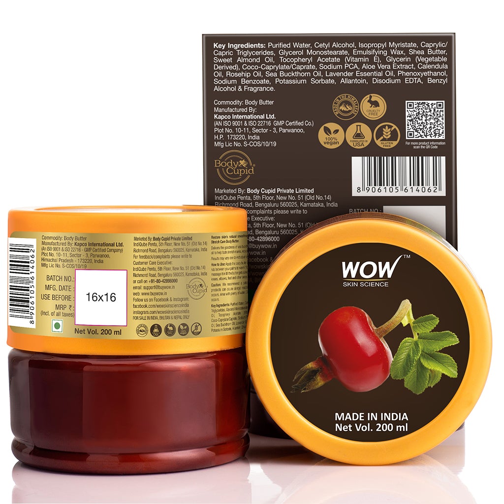 WOW Stretch Care Body Butter - No Parabens, Silicones, Mineral Oil & Color - 200 ml