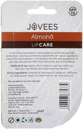 JOVEES Lip Care Almond Almond (Pack of: 1, 4 g)