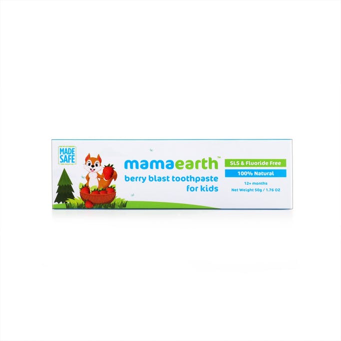 MamaEarth 100 Percent Natural Berry Blast Kids Toothpaste, 50g