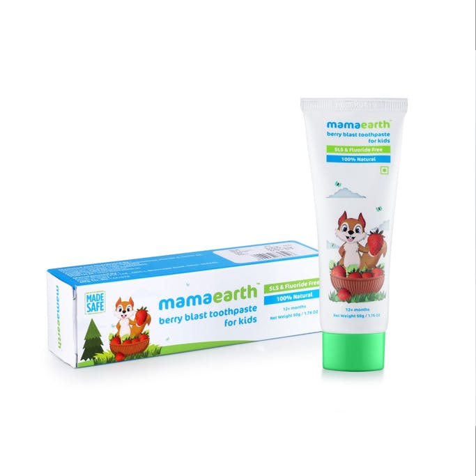MamaEarth 100 Percent Natural Berry Blast Kids Toothpaste, 50g