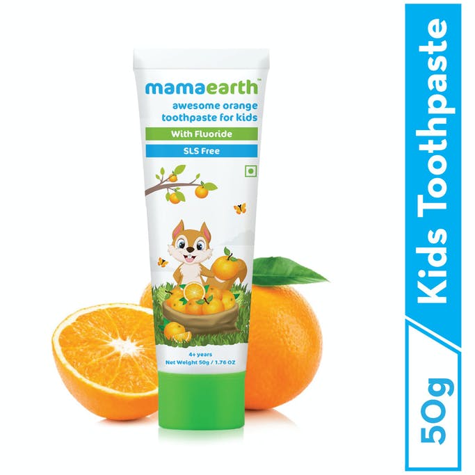 MamaEarth Sulfate Free Awesome Orange Toothpaste For Kids With Fluoride