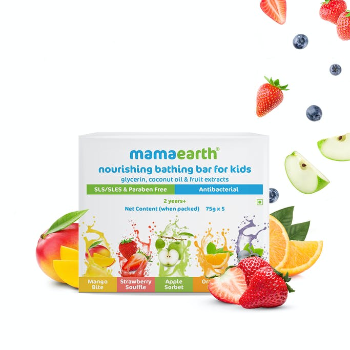 MamaEarth Nourishing Bathing Bar Soap For Kids - ( Pack of 5, 75g Each)