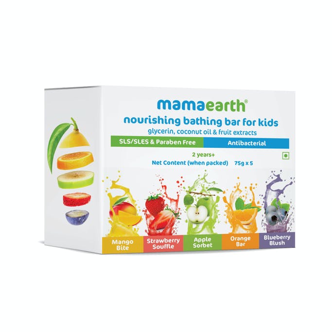 MamaEarth Nourishing Bathing Bar Soap For Kids - ( Pack of 5, 75g Each)