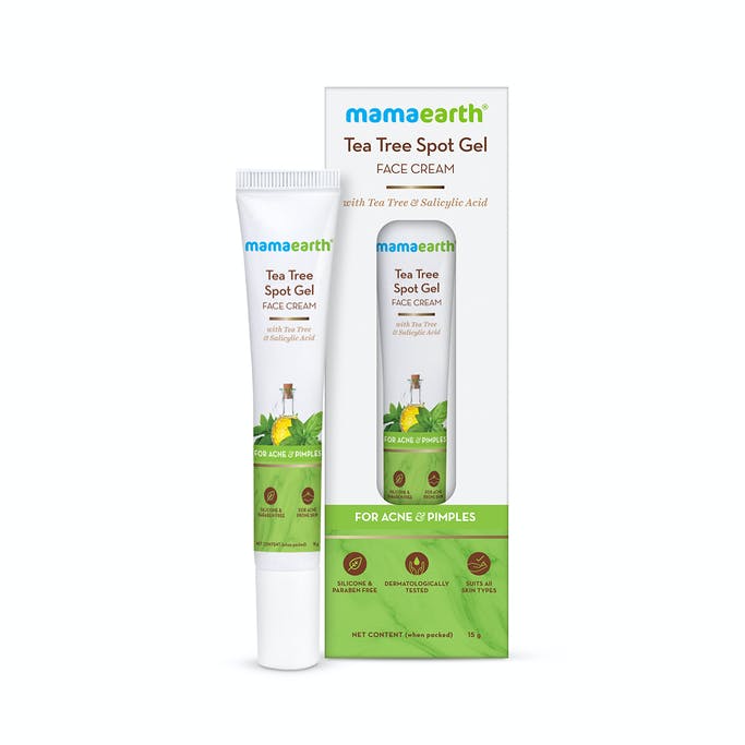 MamaEarth Tea Tree Spot Gel Face Cream with Tea Tree and Salicylic Acid For Acne and Pimples - 15 g