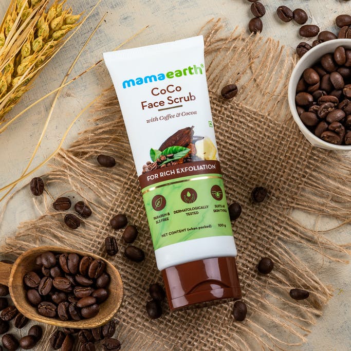 MamaEarth CoCo Face Scrub with Coffee and Cocoa for Rich Exfoliation - 100g
