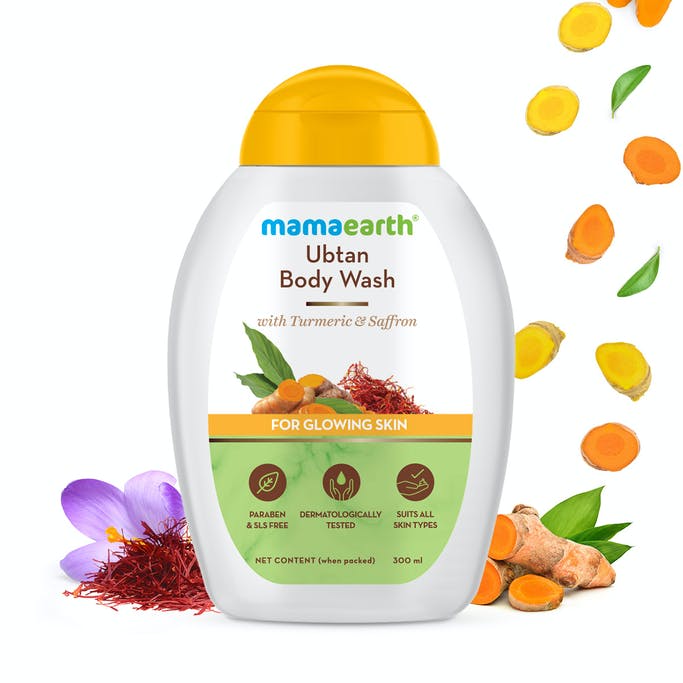 MamaEarth Ubtan Body Wash With Turmeric and Saffron for Glowing Skin - 300 ml