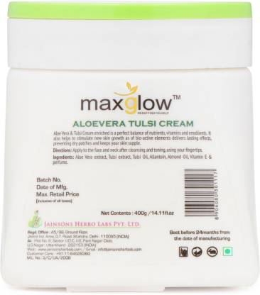 maxglow alovera  tulsi cream