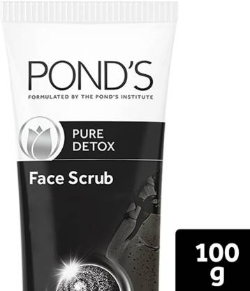 PONDS Pure Detox Face Gel Scrub, For Deep Cleansing With Activated Charcoal (100 g)