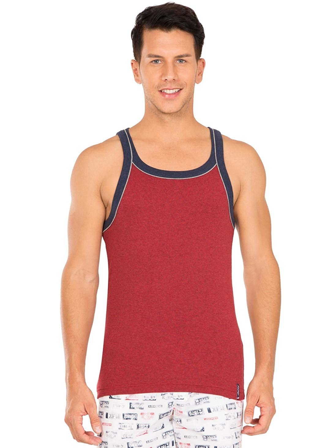JOCKEY (US originals -US54) Square Neck colouring Vest - Red Melange (Single)