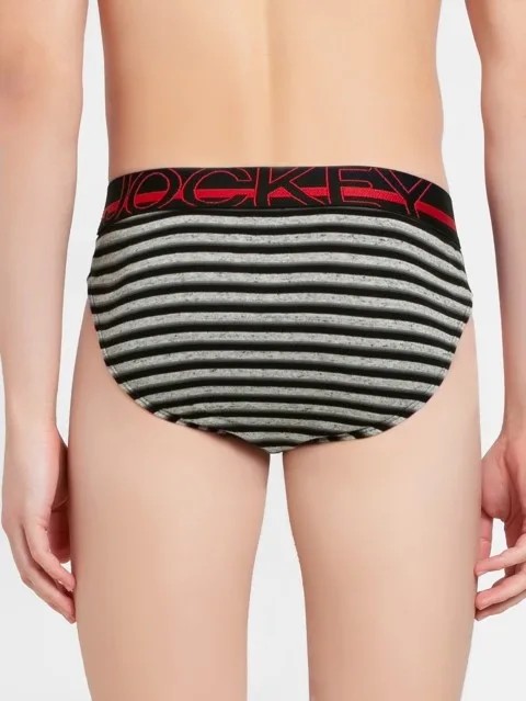 JOCKEY (US 17) High-cut Solid Briefs with Exposed Waistband - Vintage Snow Melange