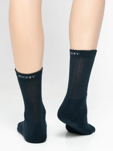 JOCKEY  SOCKS (2 PCS) (7035) Ribbed Crew Socks for Men - Navy