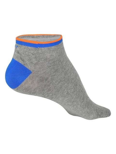 JOCKEY  SOCKS (2 PCS) (POP 7052) Casual Low Show Socks for Men - Grey Melange & Neon Orange