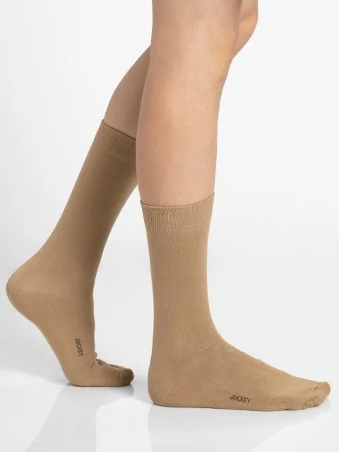 JOCKEY  SOCKS (1 pair) (Elance 7192) Formal Calf Length Socks for Men - Beige