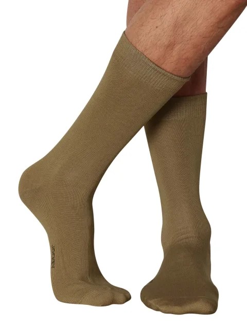 JOCKEY  SOCKS (1 pair) (Elance 7192) Formal Calf Length Socks for Men - Brown