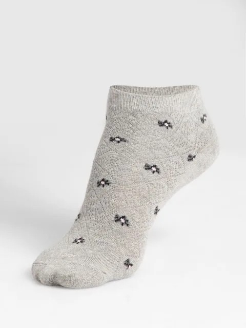 JOCKEY SOCKS (1 PAIR)(24X7 WOMAN 7481) Low Show Socks for Women - Grey Melange