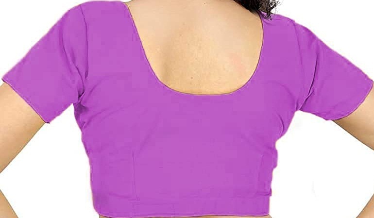 BLOUSE (REGULAR) - Round Neck Pure Cotton Readymade Women Blouse - Light Purple Colour