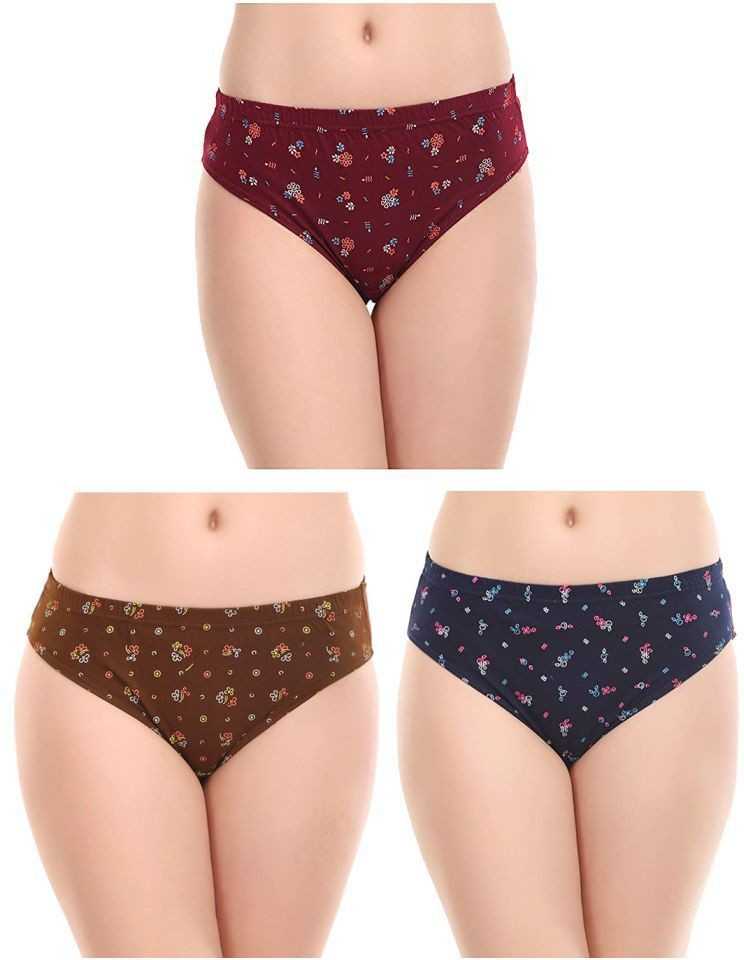 RUPA  PLAIN PANTY - ASSORTED COLOURS (PACK OF 3)