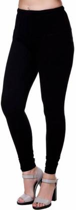 Leggings -  Women's Cotton Churidar  Leggings - BLACK COLOUR