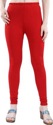 Leggings -  Women's Cotton Churidar  Leggings - DEEP PINK COLOUR
