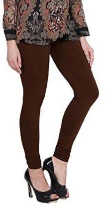 Leggings -  Women's Cotton Churidar  Leggings - BROWN COLOUR