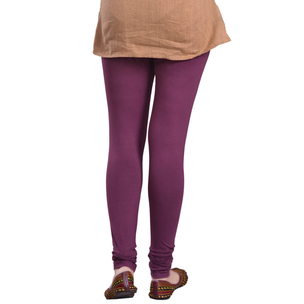 Leggings -  Women's Cotton Churidar  Leggings - BURGANDY COLOUR