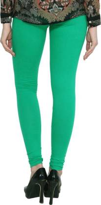 Leggings -  Women's Cotton Churidar  Leggings - DOCTOR GREEN COLOUR