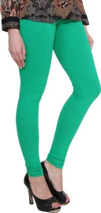 Leggings -  Women's Cotton Churidar  Leggings - DOCTOR GREEN COLOUR