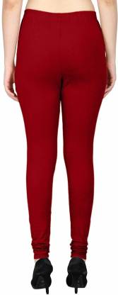 Leggings -  Women's Cotton Churidar  Leggings - MAROON COLOUR