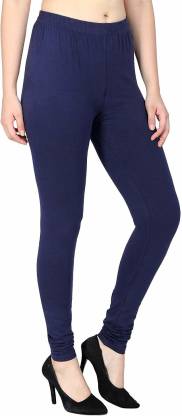 Leggings -  Women's Cotton Churidar  Leggings - NAVY BLUE COLOUR