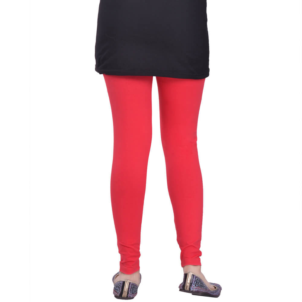 Leggings -  Women's Cotton Churidar  Leggings - NEW CHERRY COLOUR