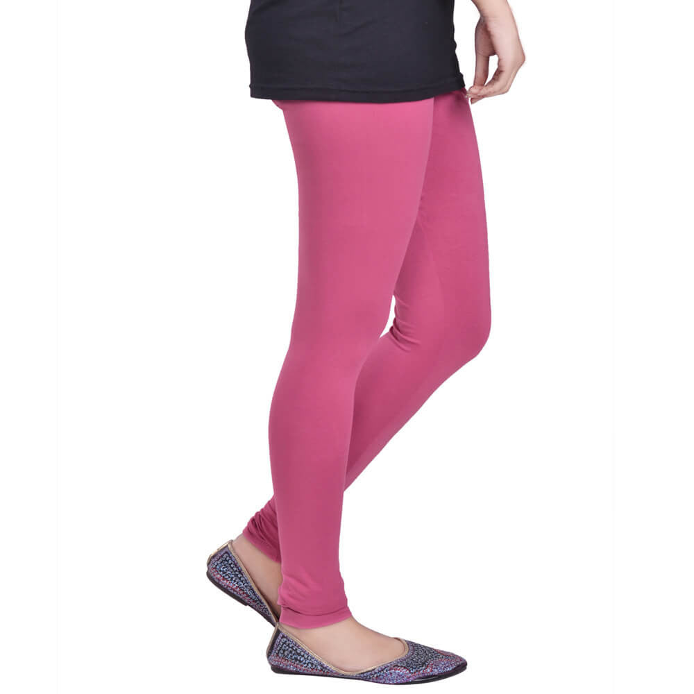 Leggings -  Women's Cotton Churidar  Leggings - ONION COLOUR