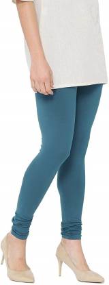 Leggings -  Women's Cotton Churidar  Leggings - PEACOCK BLUE COLOUR