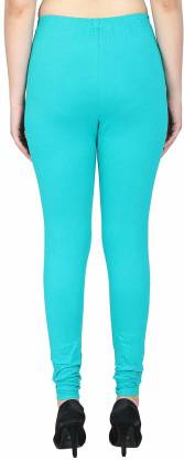 Leggings -  Women's Cotton Churidar  Leggings - SEA GREEN COLOUR